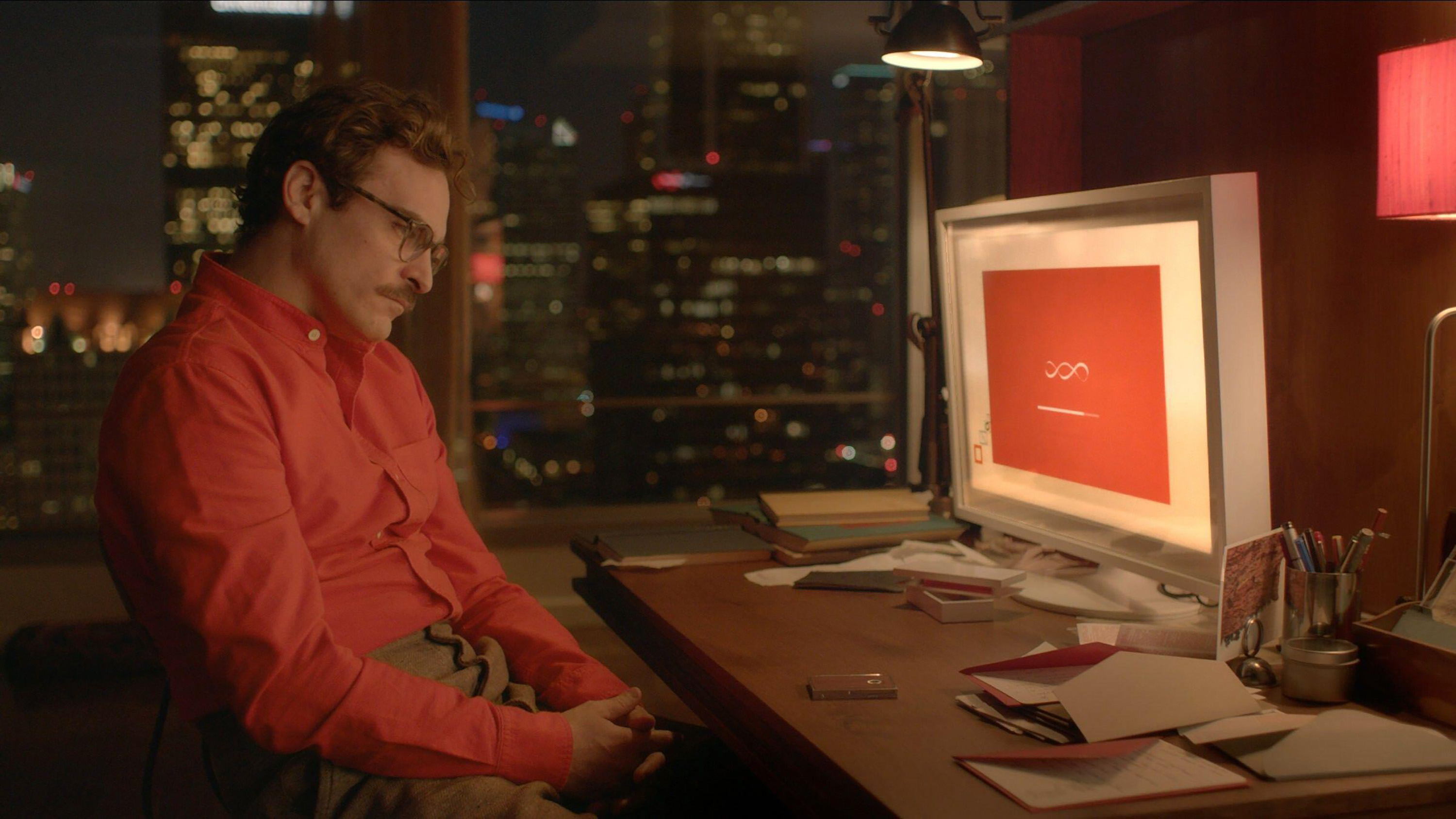 Joaquin Phoenix in the film Her, 2013.