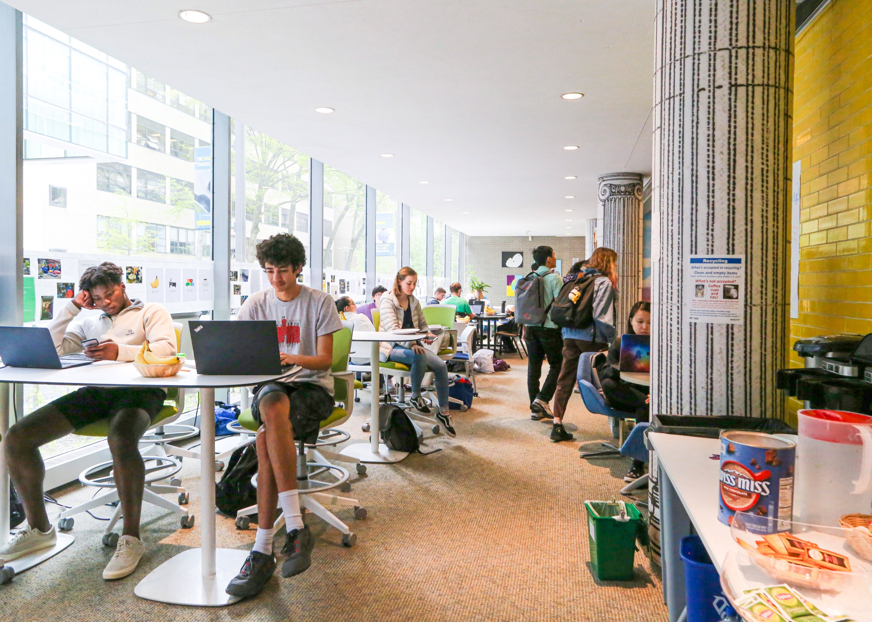 students studying in the Banana Lounge